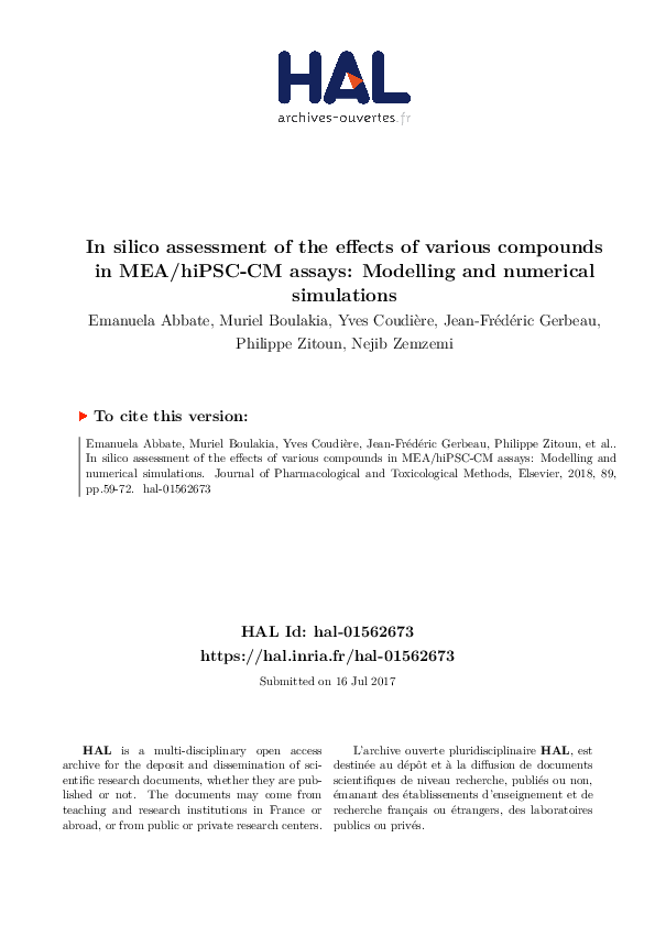 (PDF) In silico assessment of the effects of various compounds in MEA ...
