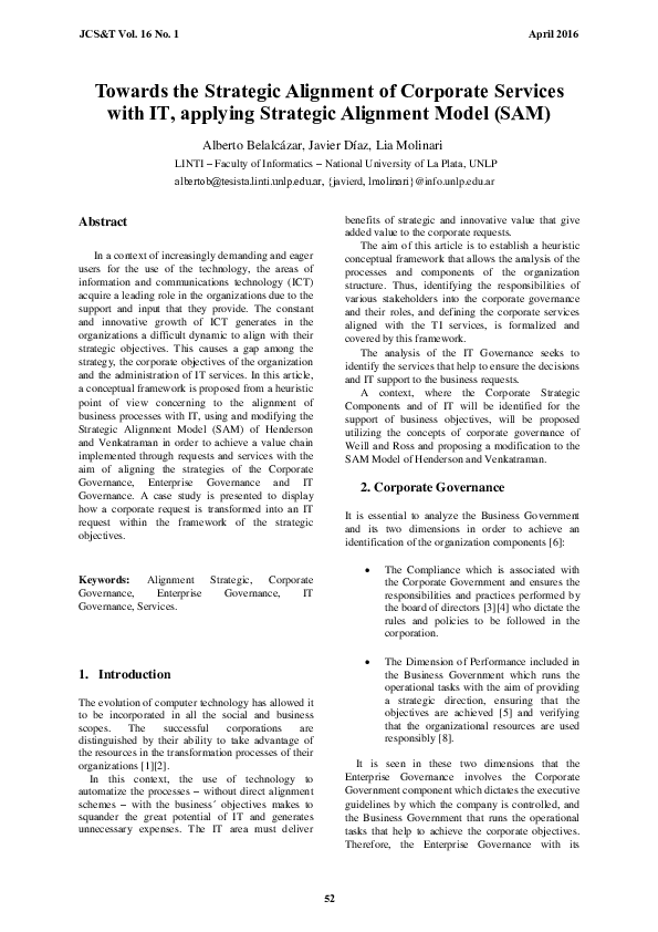 (PDF) Towards the Strategic Alignment of Corporate Services with IT ...