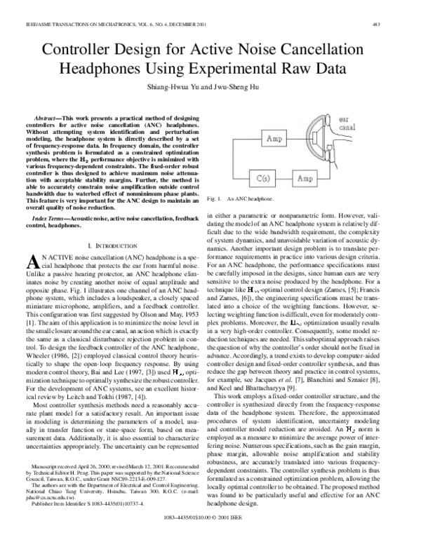 (PDF) Controller design for active noise cancellation headphones using ...