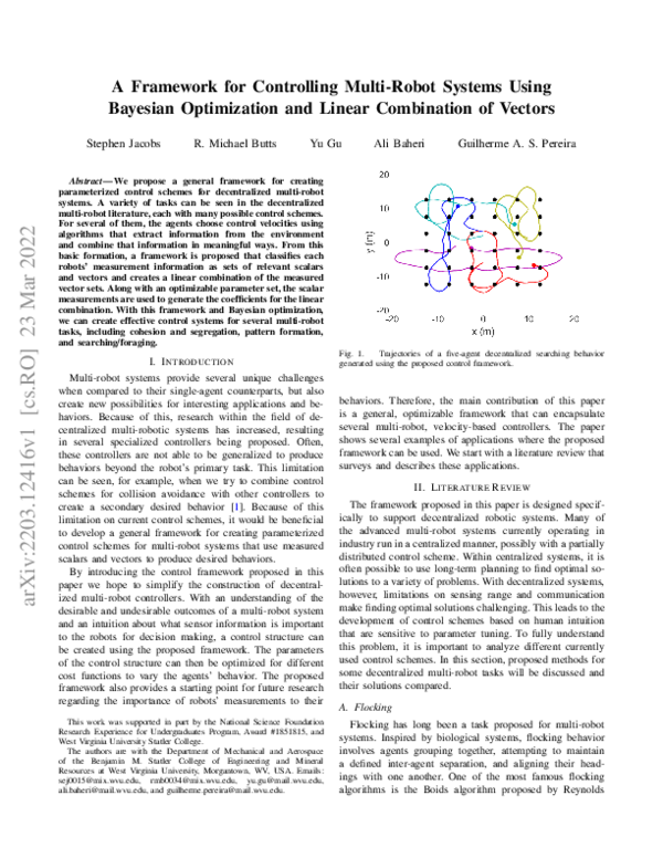 (PDF) A Framework for Controlling Multi-Robot Systems Using Bayesian ...