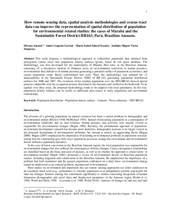 (PDF) How remote sensing data, spatial analysis methodologies and ...