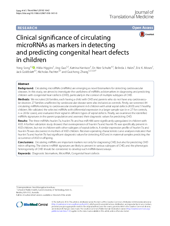 (PDF) Clinical significance of circulating microRNAs as markers in ...