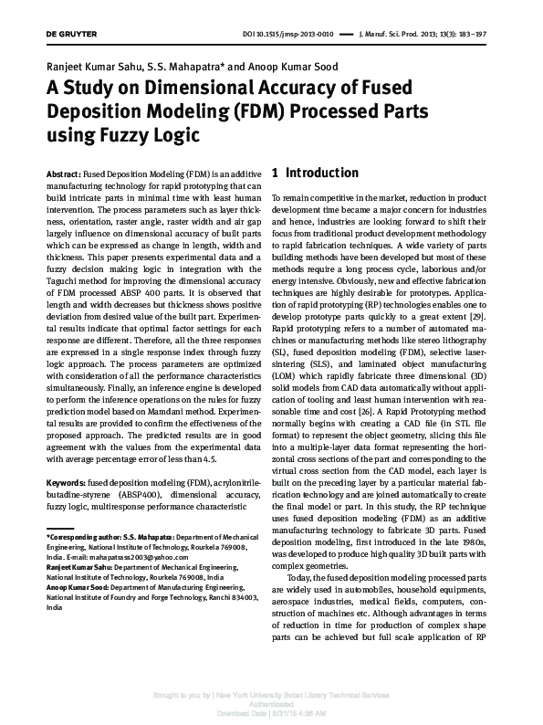 (PDF) A Study on Dimensional Accuracy of Fused Deposition Modeling (FDM ...