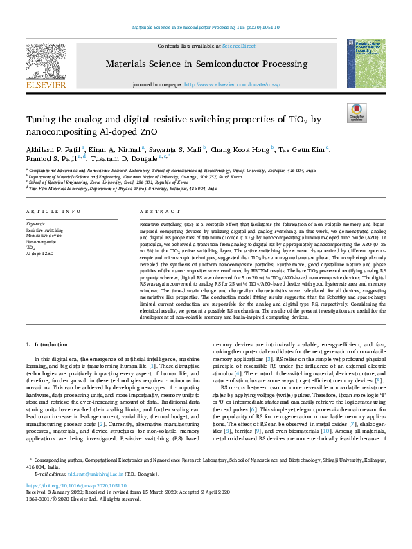 (PDF) Tuning the analog and digital resistive switching properties of ...