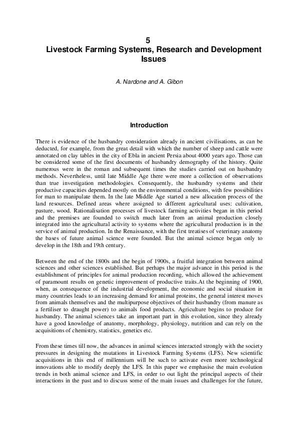 (PDF) Livestock Farming Systems, Research and Development Issues