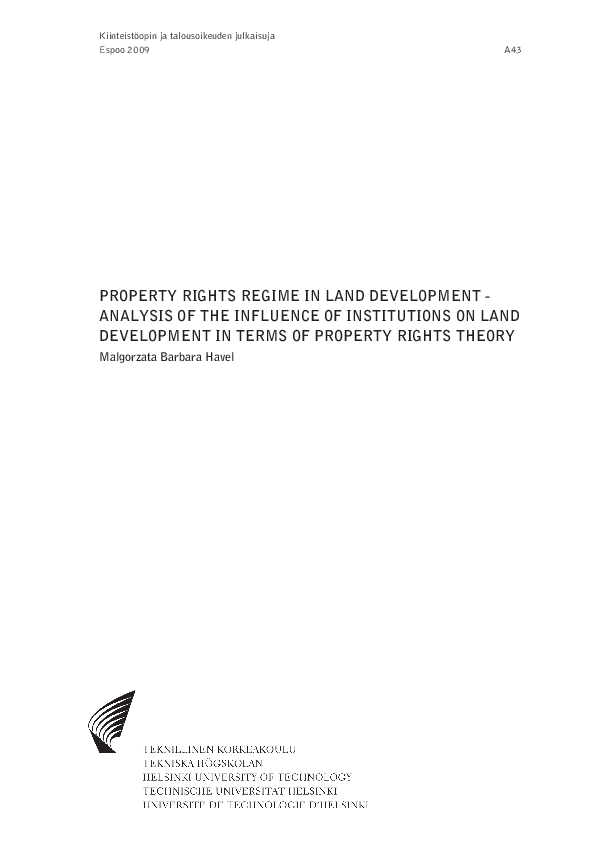 (PDF) Property rights regime in land development – analysis of the ...