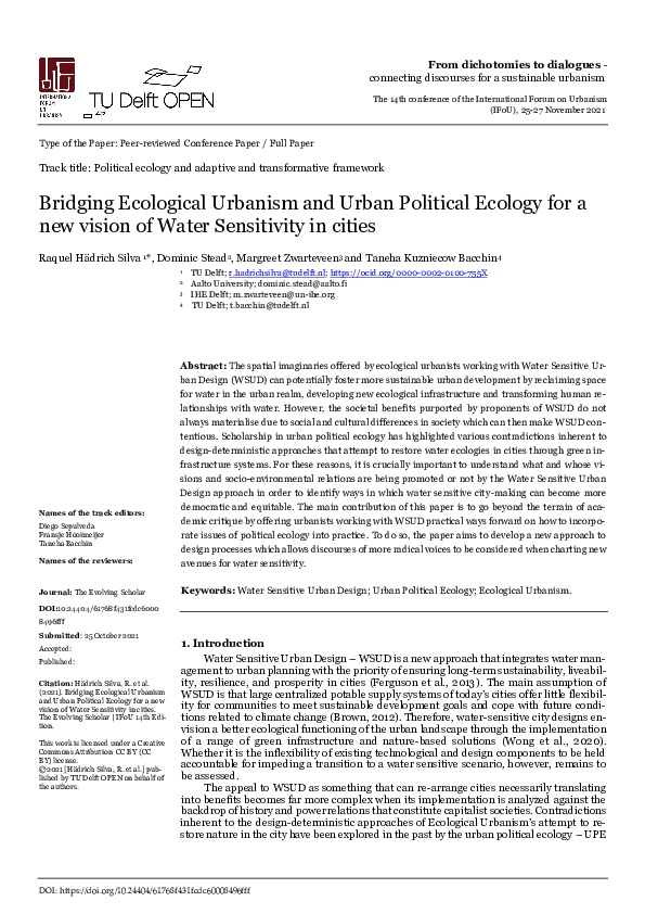 (PDF) Bridging Ecological Urbanism and Urban Political Ecology for a ...