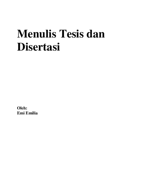 (PDF) Cara Menulis Tesis dan Disertasi