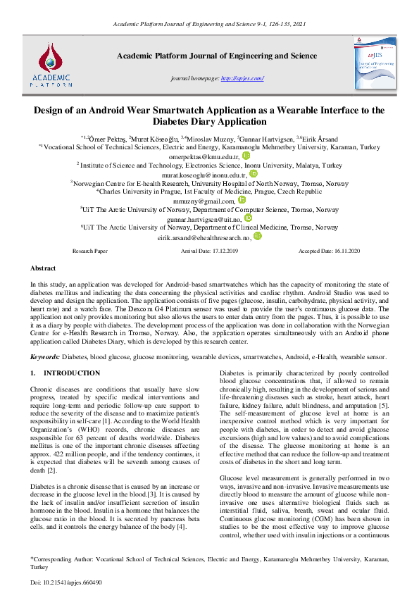 (PDF) Design of an Android Wear Smartwatch Application as a Wearable ...
