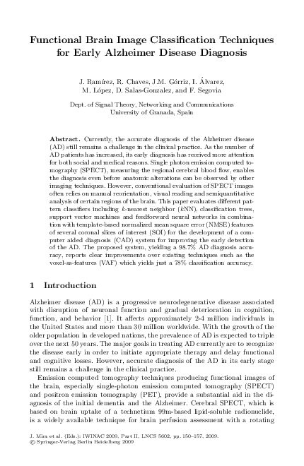 (PDF) Functional brain image classification techniques for early ...