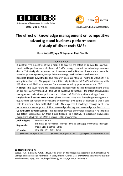 (PDF) The effect of knowledge management on competitive advantage and ...