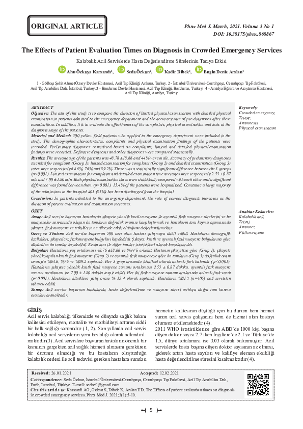 (PDF) The effect of patient evaluation times on diagnosis in crowded ...