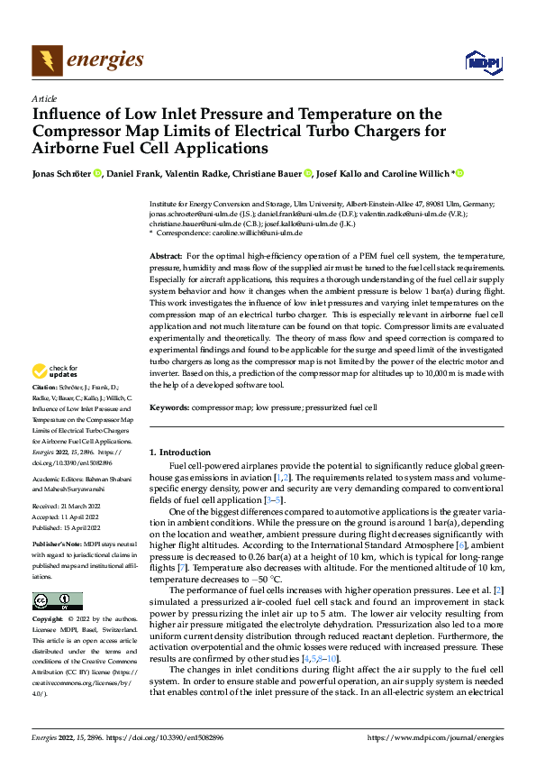 (PDF) Influence of Low Inlet Pressure and Temperature on the Compressor ...