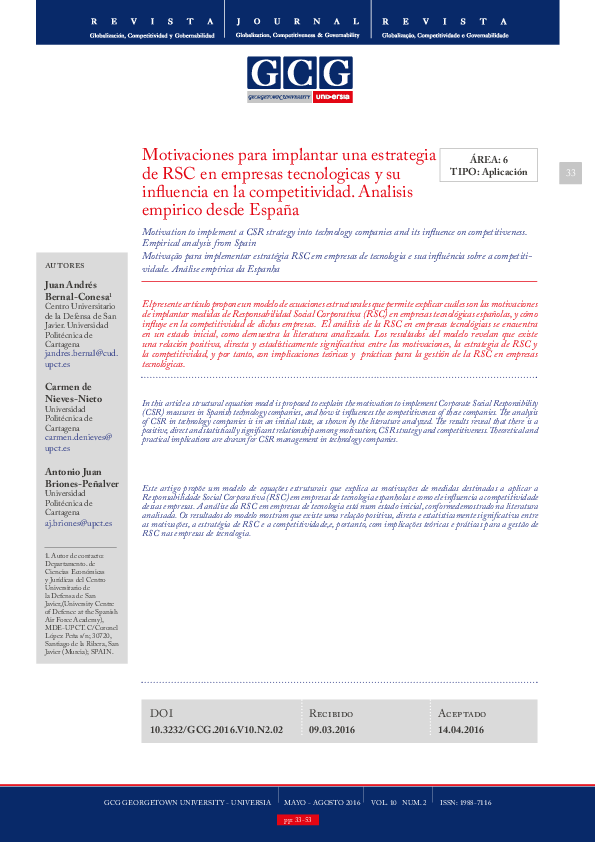 (PDF) Motivaciones Para Implantar Una Estrategia De RSC en Empresas ...