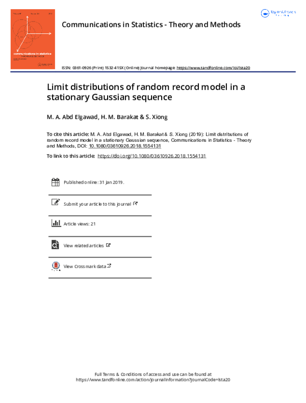 (PDF) Limit distributions of random record model in a stationary ...