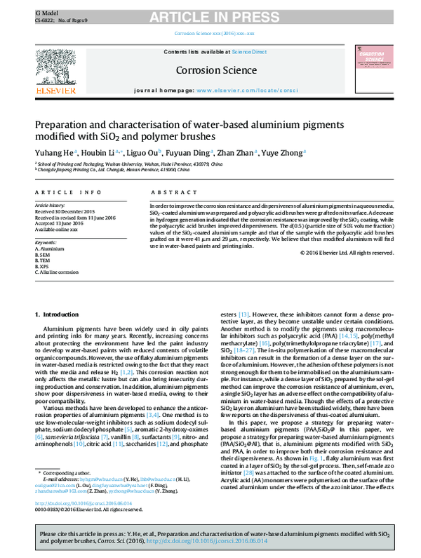 (PDF) Preparation and characterisation of water-based aluminium ...