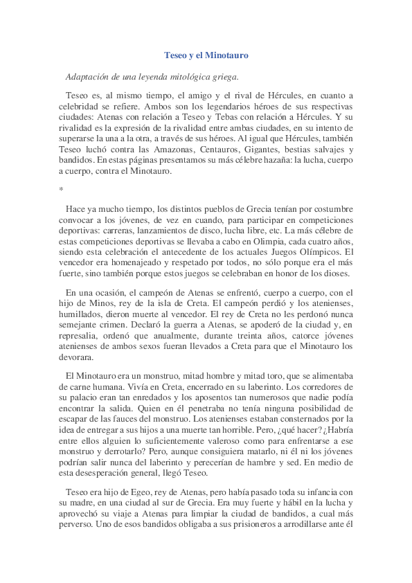 (PDF) Mito Teseo y el minotauro