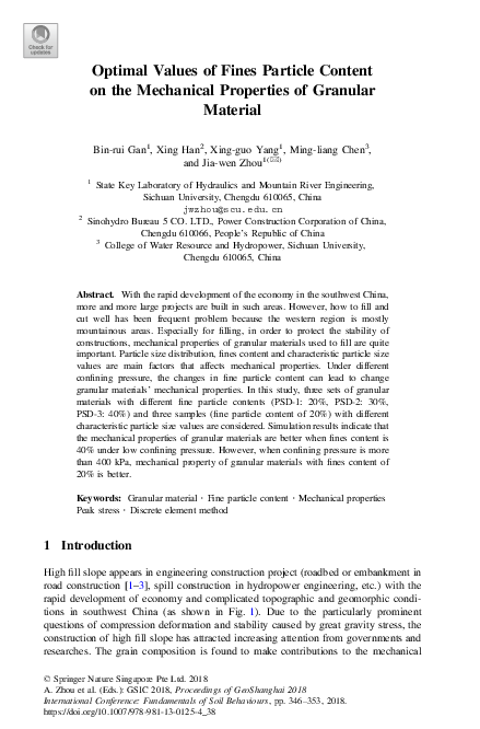 (PDF) Optimal Values of Fines Particle Content on the Mechanical ...