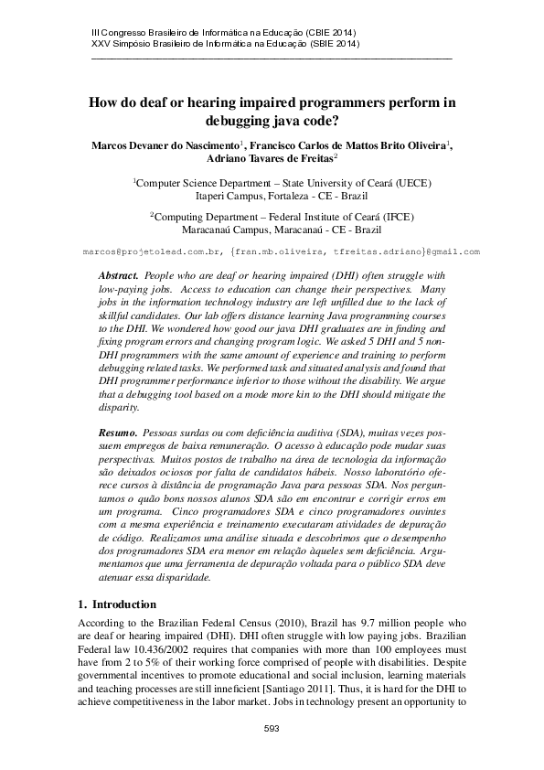 (PDF) How do deaf or hearing impaired programmers perform in debugging ...