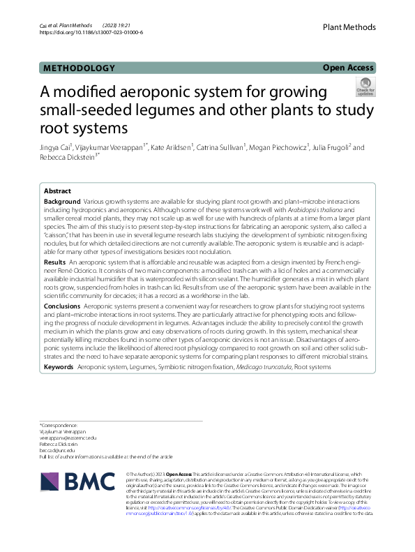  PDF A Modified Aeroponic System For Growing Small seeded Legumes And 