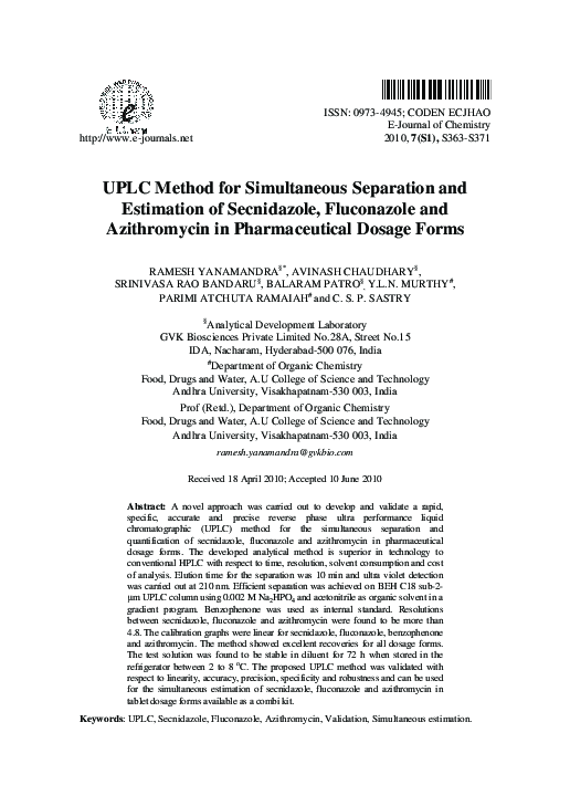 (PDF) UPLC Method for Simultaneous Separation and Estimation of ...