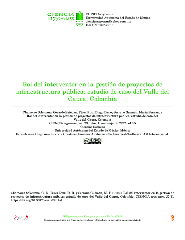 (PDF) Rol del interventor en la gestión de proyectos de infraestructura ...