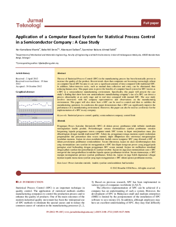 (PDF) Application of a Computer Based System for Statistical Process ...