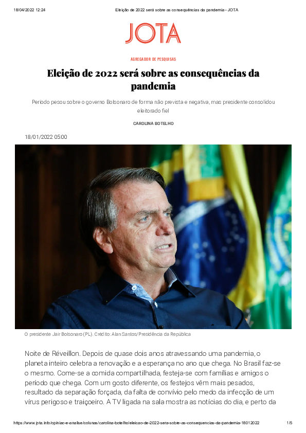 (PDF) Eleição de 2022 será sobre as consequências da pandemia ...