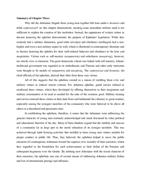 (DOC) Summary of Chapter Three