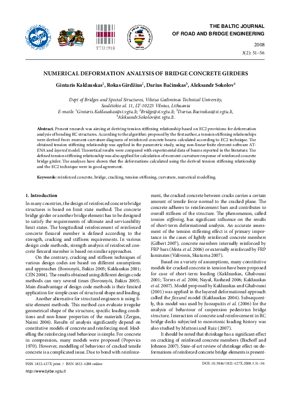 (PDF) Numerical Deformation Analysis of Bridge Concrete Girders