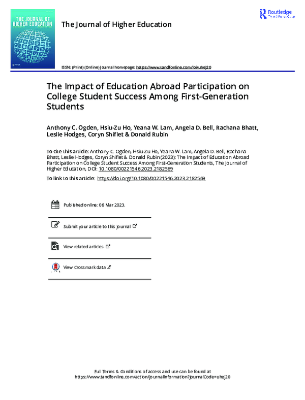 (PDF) The Impact of Education Abroad Participation on College Student ...