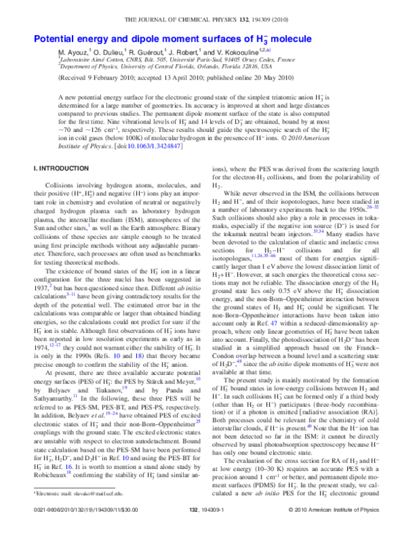 (PDF) The potential energy and dipole moment surfaces of HOBr