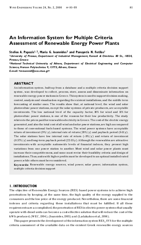 (PDF) An Information System for Multiple Criteria Assessment of ...