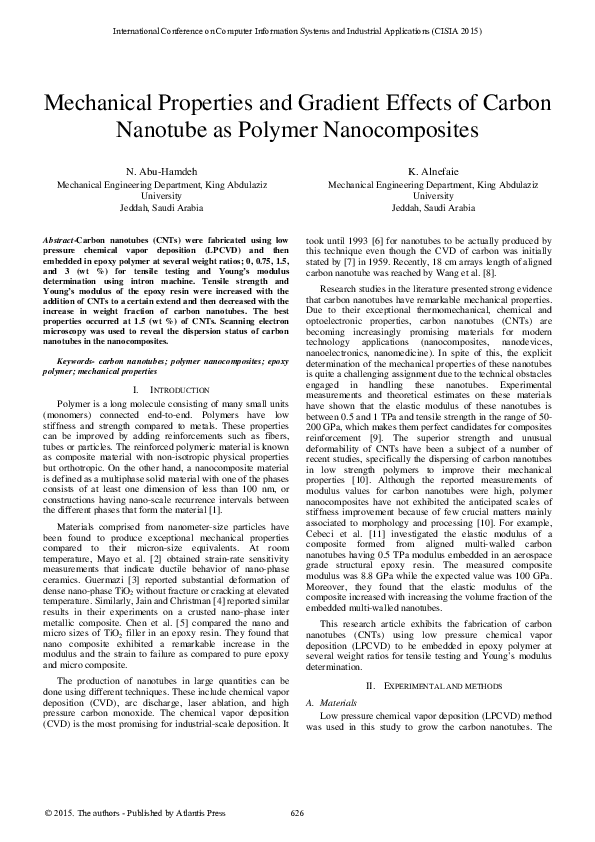 (PDF) Mechanical Properties and Gradient Effects of Carbon Nanotube as ...