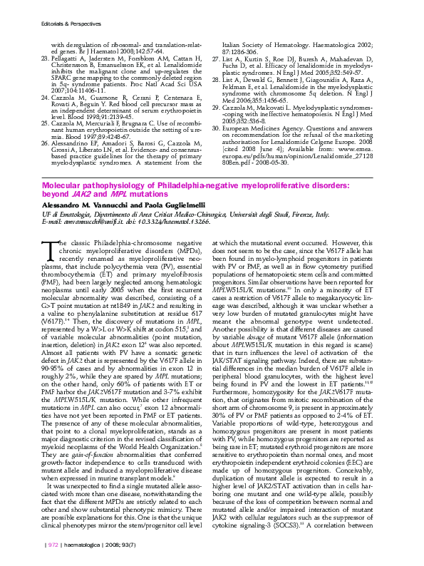 Pdf Molecular Pathophysiology Of Philadelphia Negative