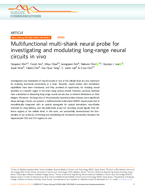 (PDF) Multifunctional multi-shank neural probe for investigating and ...