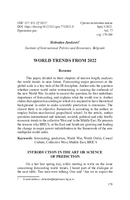 World Trends from 2022 SRP POL MISAO