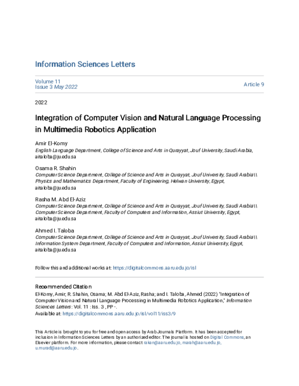 (PDF) Integration of Computer Vision and Natural Language Processing ...