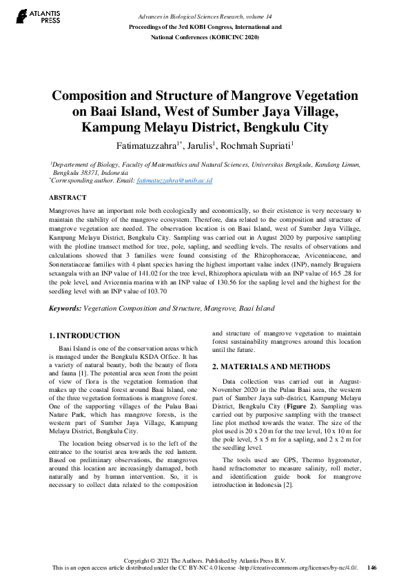 (PDF) Composition and Structure of Mangrove Vegetation on Baai Island ...