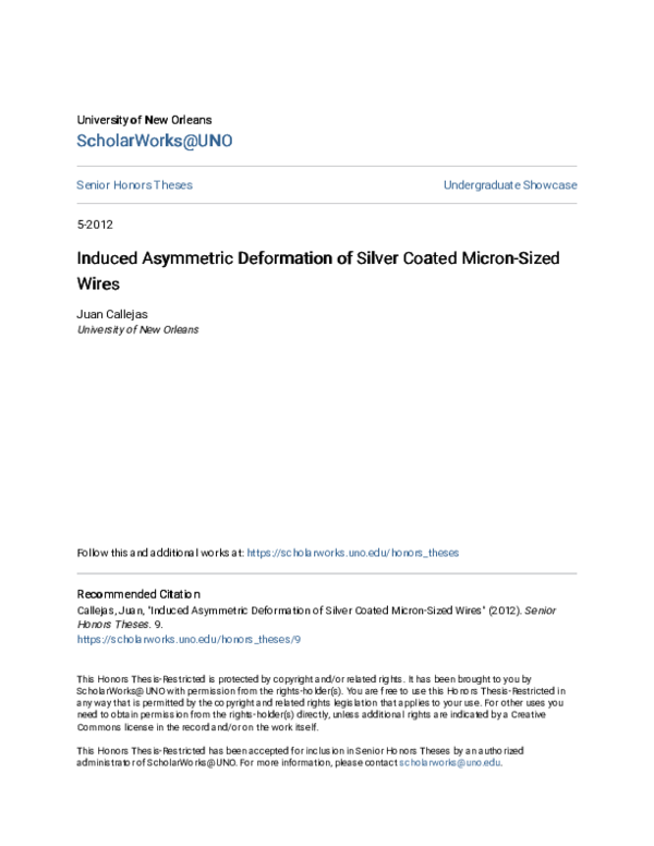 Induced Asymmetric Deformation of Silver Coated Micron-Sized Wires