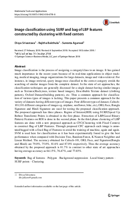 (PDF) Image classification using SURF and bag of LBP features ...