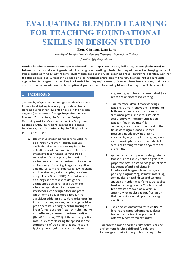 (DOC) EVALUATING BLENDED LEARNING FOR TEACHING FOUNDATIONAL SKILLS IN ...