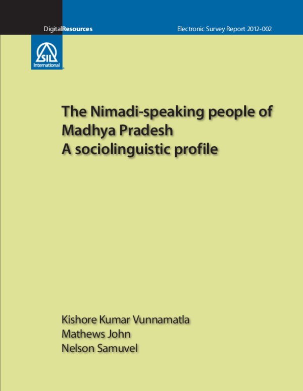 (PDF) The Nimadi-speaking people of Madhya Pradesh A sociolinguistic ...