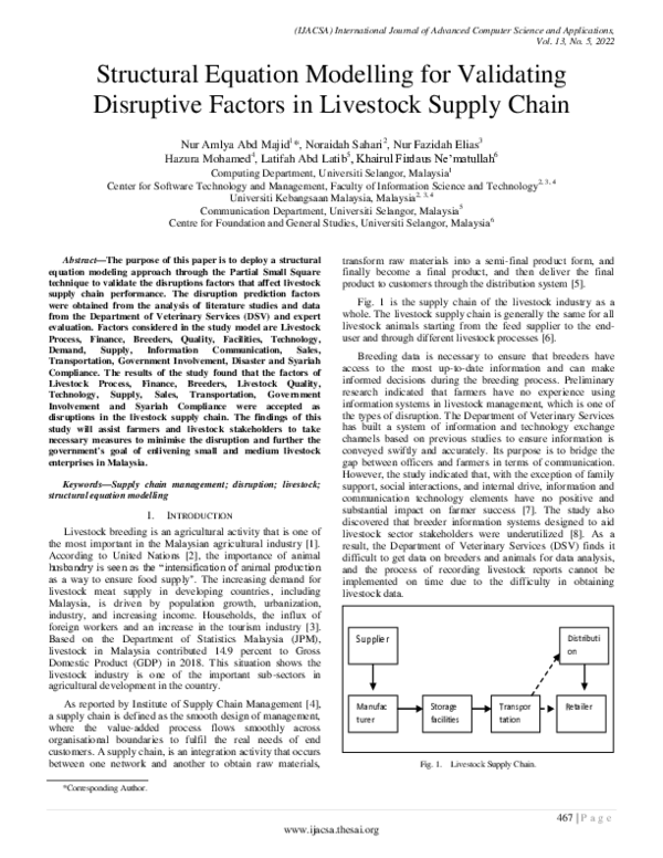 (PDF) Structural Equation Modelling for Validating Disruptive Factors ...