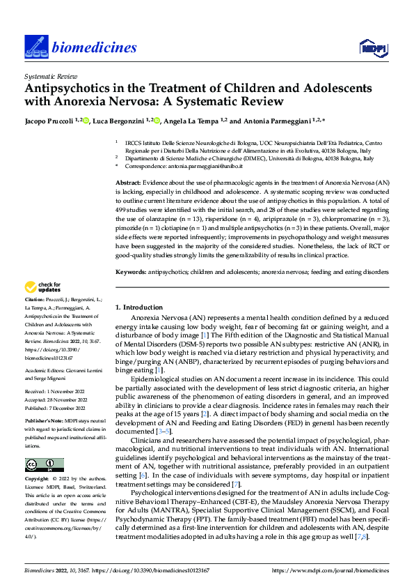 (PDF) Antipsychotics in the Treatment of Children and Adolescents with ...