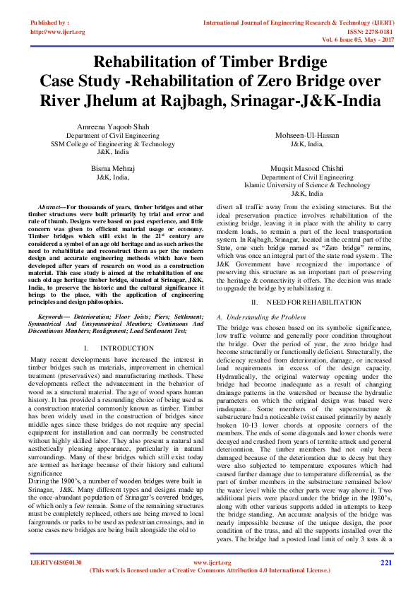 (PDF) Rehabilitation of Timber Brdige Case Study -Rehabilitation of ...