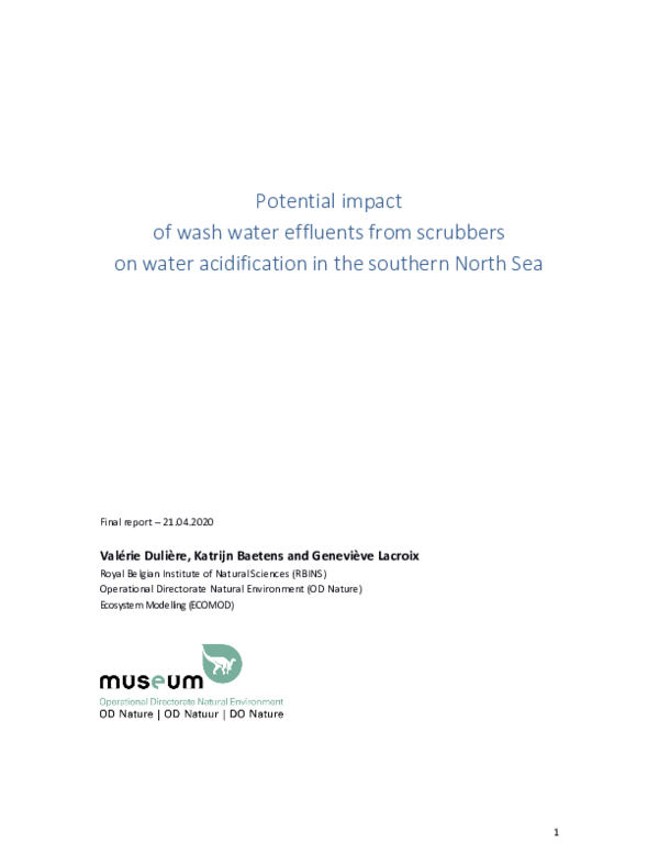 (PDF) Potential impact of wash water effluents from scrubbers on water ...