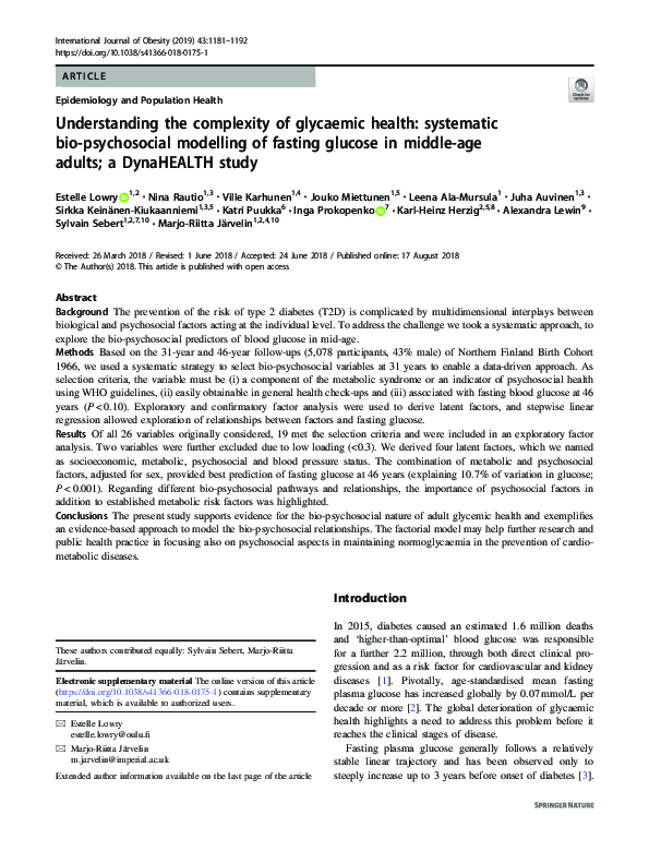 (PDF) Understanding the complexity of glycaemic health: systematic bio ...