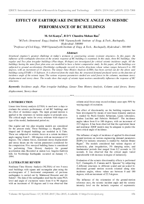 (PDF) Effect of Earthquake Incidence Angle on Seismic Performance of RC ...