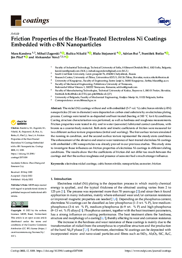 (PDF) Friction Properties of the Heat-Treated Electroless Ni Coatings ...